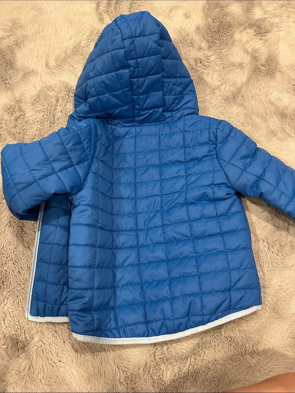 Cat & Jack Blue Quilted Hooded Puffer Jacket